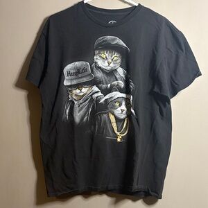 DOM Black Huglife Cat Graphic T-Shirt Large